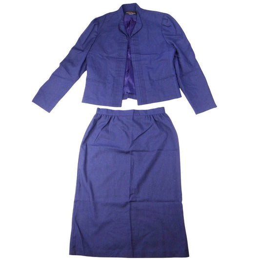 Vintage 2 piece Steven Michaels Skirt Suit Classic Navy Blue Made in USA Classic0