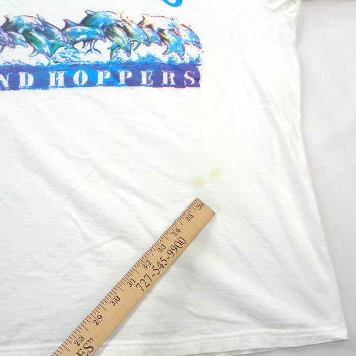 Vintage Bahamas Island Hoppers Dolphin Graphic T Shirt White XL Tropical Tees4
