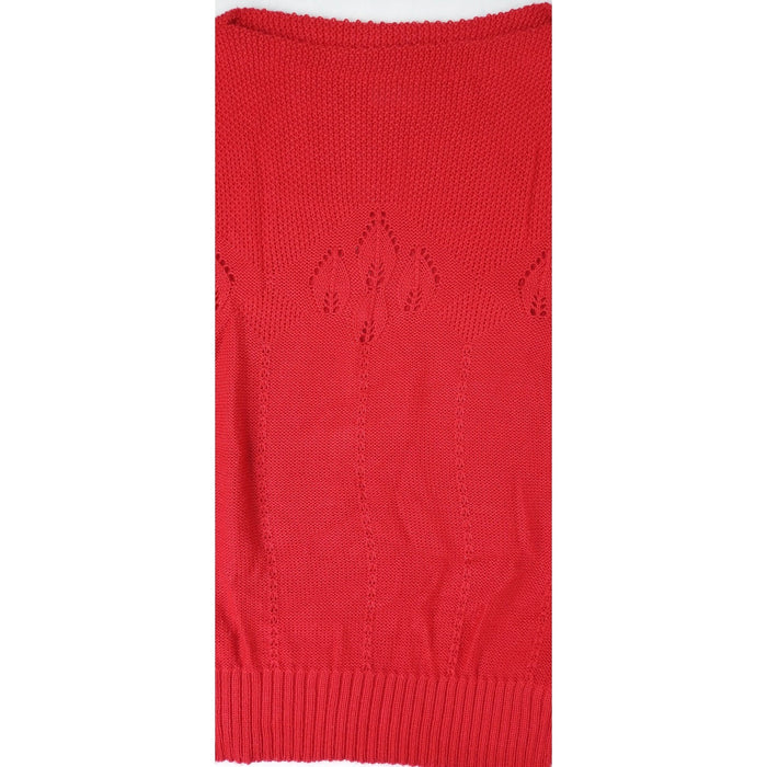 Vintage Barry & Me Red Knit Cropped Short Sleeve Sweater Women USA Made4