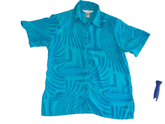 Vintage Beverly Rose Men's Tropical Print Short Sleeve Shirt Size PL0