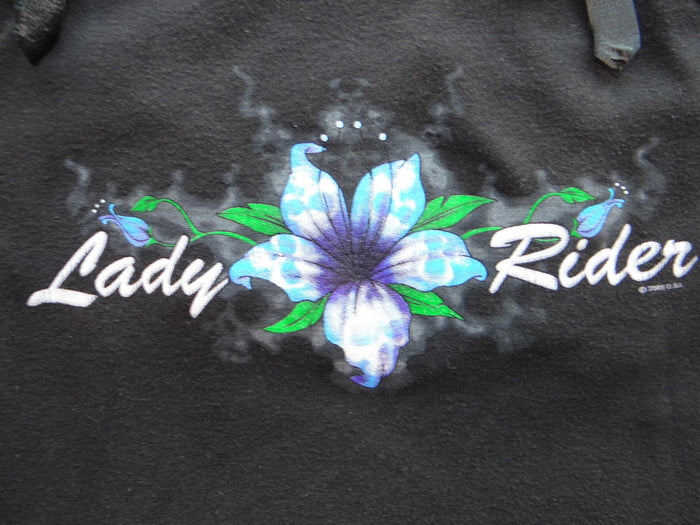 Vintage Black 'Lady Rider' Floral Tank Top w Adjustable Straps by Hot Leathers1