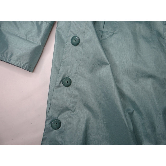 Vintage British Mist Teal Raincoat Women's Size 16 Trench Style Water Resistant6