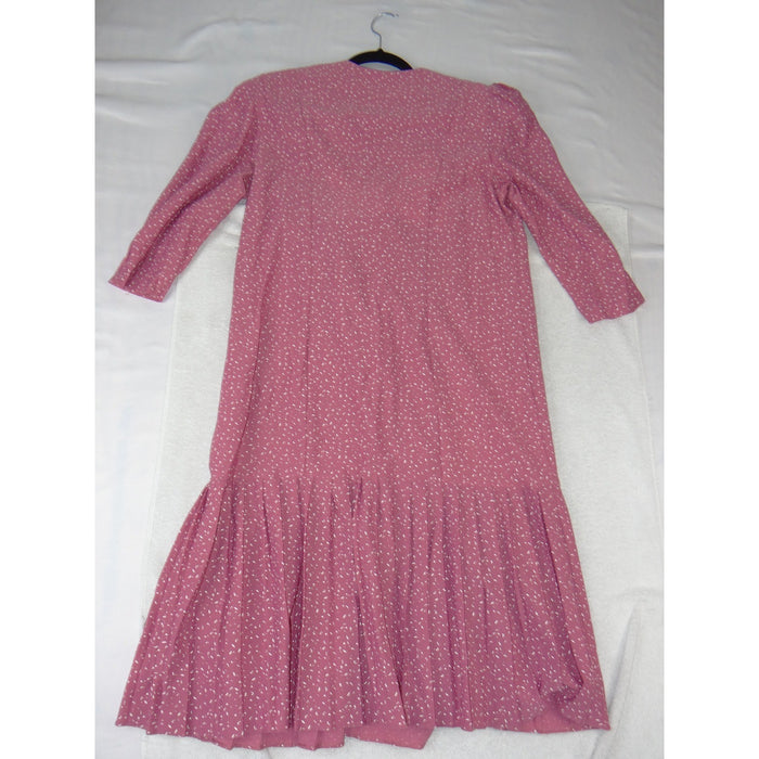 Vintage Carriage Court Pink Abstract Print Double Breasted Drop Waist Dress 141