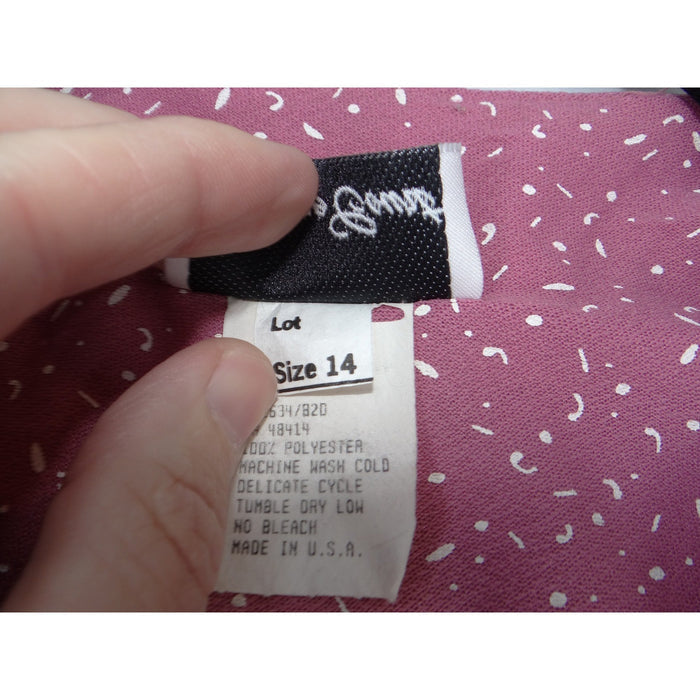 Vintage Carriage Court Pink Abstract Print Double Breasted Drop Waist Dress 143