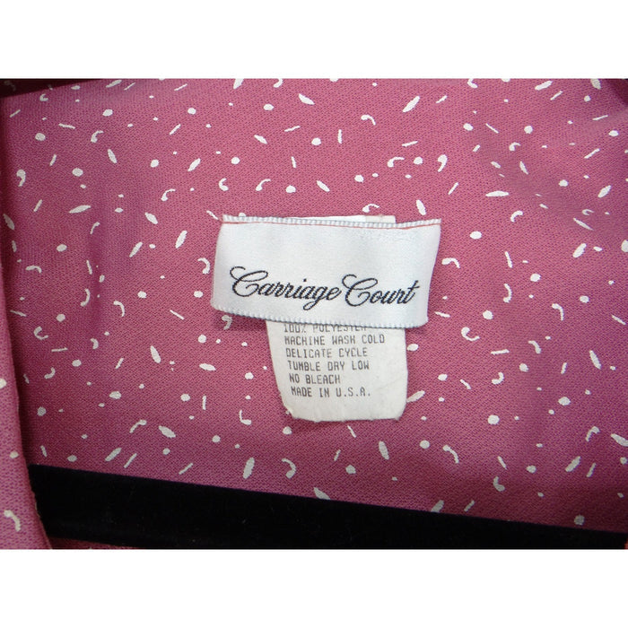 Vintage Carriage Court Pink Abstract Print Double Breasted Drop Waist Dress 144