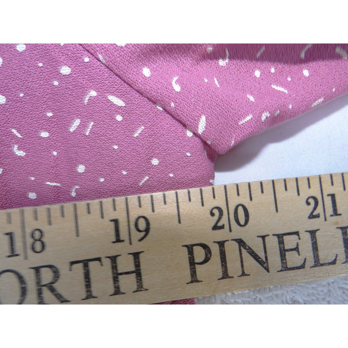 Vintage Carriage Court Pink Abstract Print Double Breasted Drop Waist Dress 145
