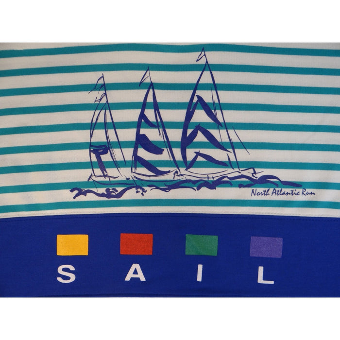 Vintage Custom Club International Sailboat Graphic Stripe T Shirt Mens Large1