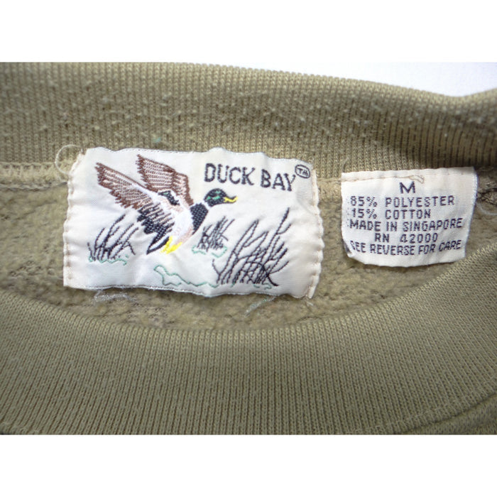 Vintage Duck Bay Camouflage Raglan Crewneck Sweatshirt Mens Medium Green Brown1