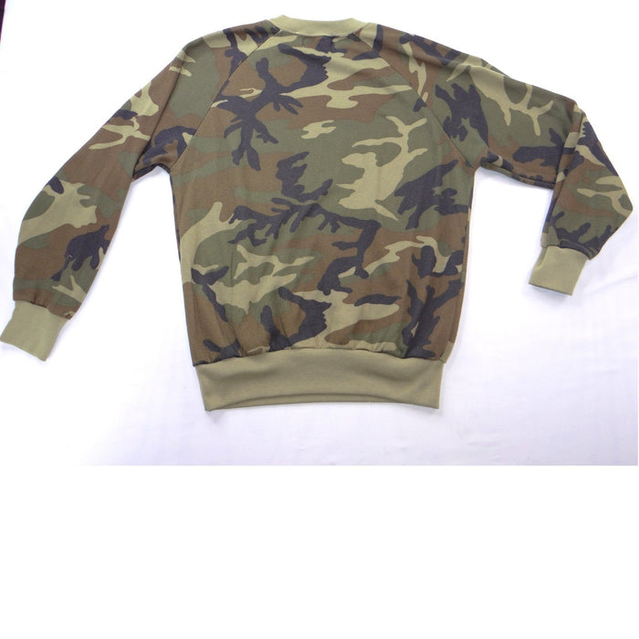 Vintage Duck Bay Camouflage Raglan Crewneck Sweatshirt Mens Medium Green Brown2