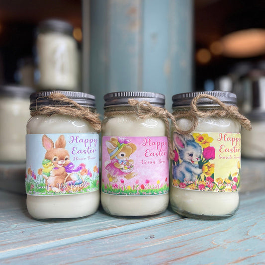 Vintage Happy Mason Jar Easter Trio - Easter Collection