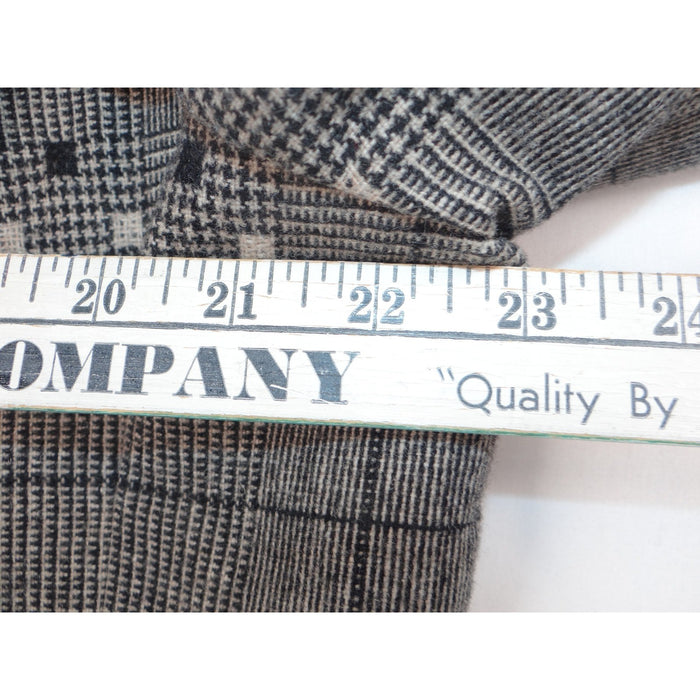 Vintage HBS LTD Trendy Plaid Double Breasted Blazer Jacket Gray Black White6