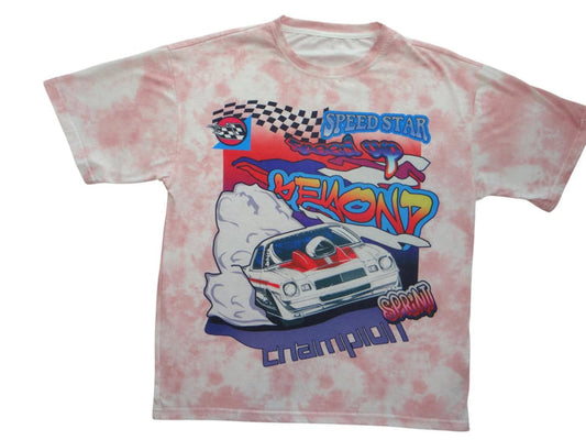 Vintage Inspired Speed Star Champion Tee   Tie Dye Graphic T Shirt0