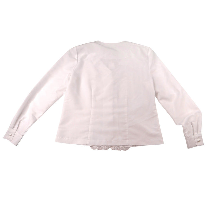 Vintage Kathie Lee Collection Womens Small White Lace Trim Button Front Blouse2