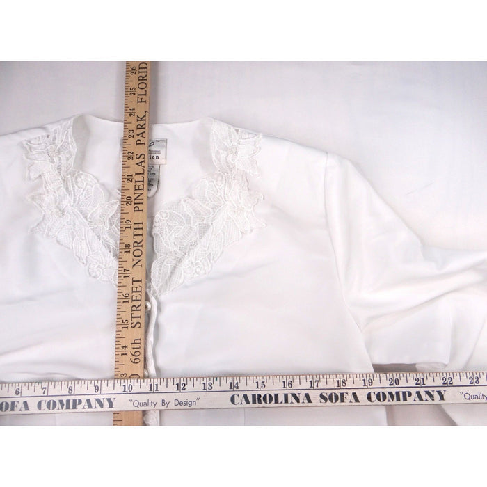 Vintage Kathie Lee Collection Womens Small White Lace Trim Button Front Blouse3