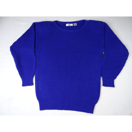 Vintage Little Lisa Ltd Royal Blue Ribbed Knit Sweater Long Sleeve Women's Med0