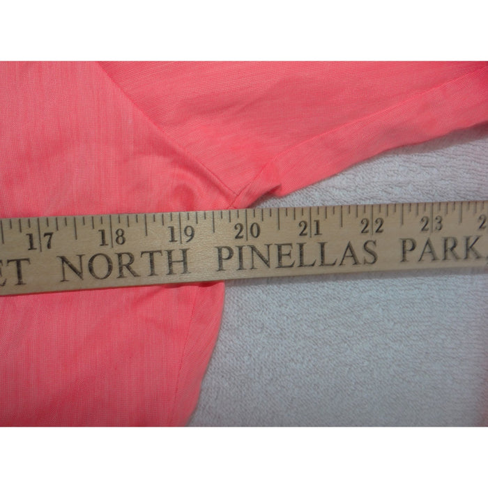 Vintage Long Tail Western Pearl Snap Shirt Neon Orange Purple Embroidery Mens M4