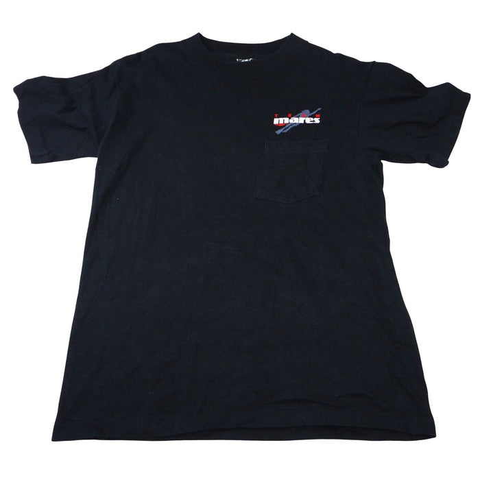 Vintage Mares Team Scuba Diver Graphic TShirt Mens L Black Short Sleeve Pocket0