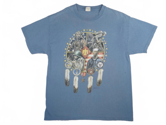 Vintage Native American Military Graphic T Shirt by Polar Graphics0