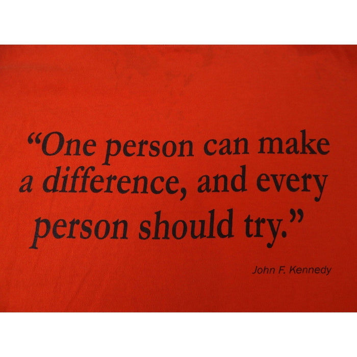 Vintage Orange T Shirt Shook Hardy & Bacon "One Person Can Make A Difference" XL4