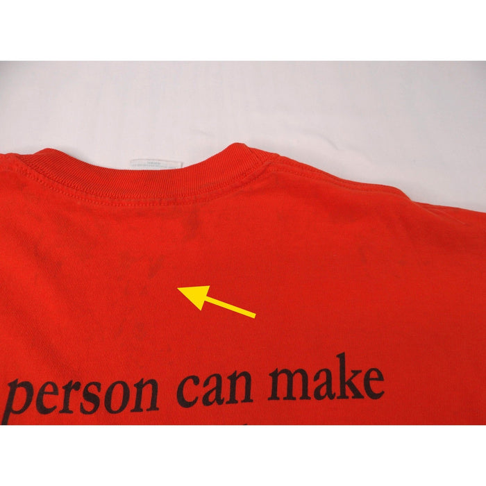 Vintage Orange T Shirt Shook Hardy & Bacon "One Person Can Make A Difference" XL6
