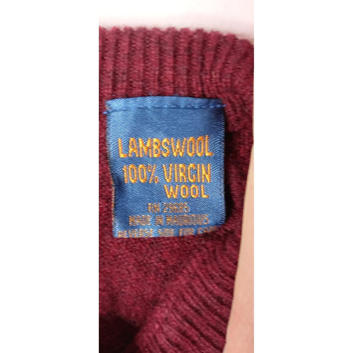 Vintage Pendleton Men's V Neck Sweater Vest Burgundy 100% Lambs Wool Size L3