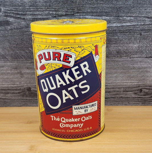 Vintage Quaker Oats Tin 1984 Limited Edition Pure Rolled White Oats Company