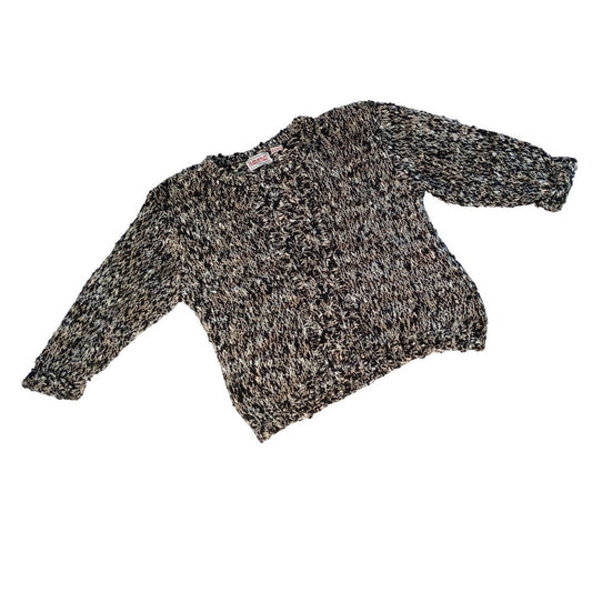 Vintage Razz m' Tazz Black White Textured Knit Sweater Women's Large Acrylic0