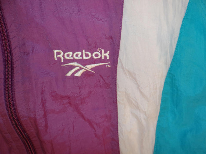 Vintage Reebok Women's Windbreaker Jacket Purple Teal White1