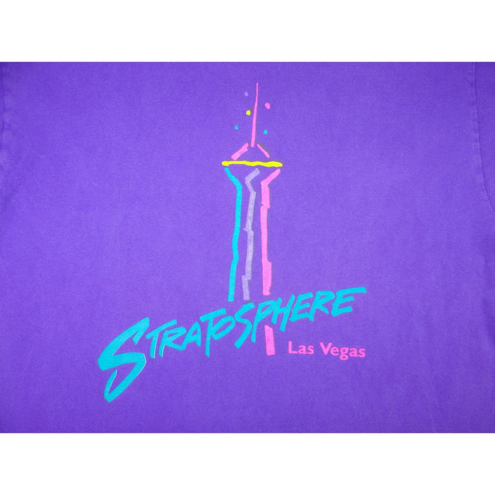 Vintage Stratosphere Las Vegas Graphic T Shirt Purple Fruit of the Loom XL4