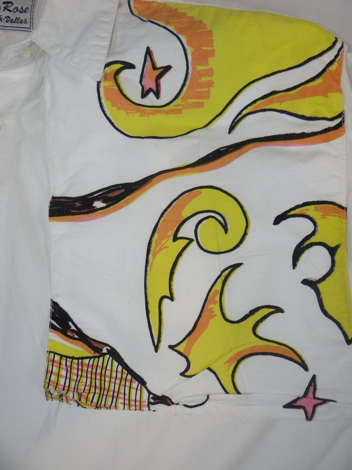 Vintage White Rodeo Rose Cowgirl Western Style Button Up Size Small4
