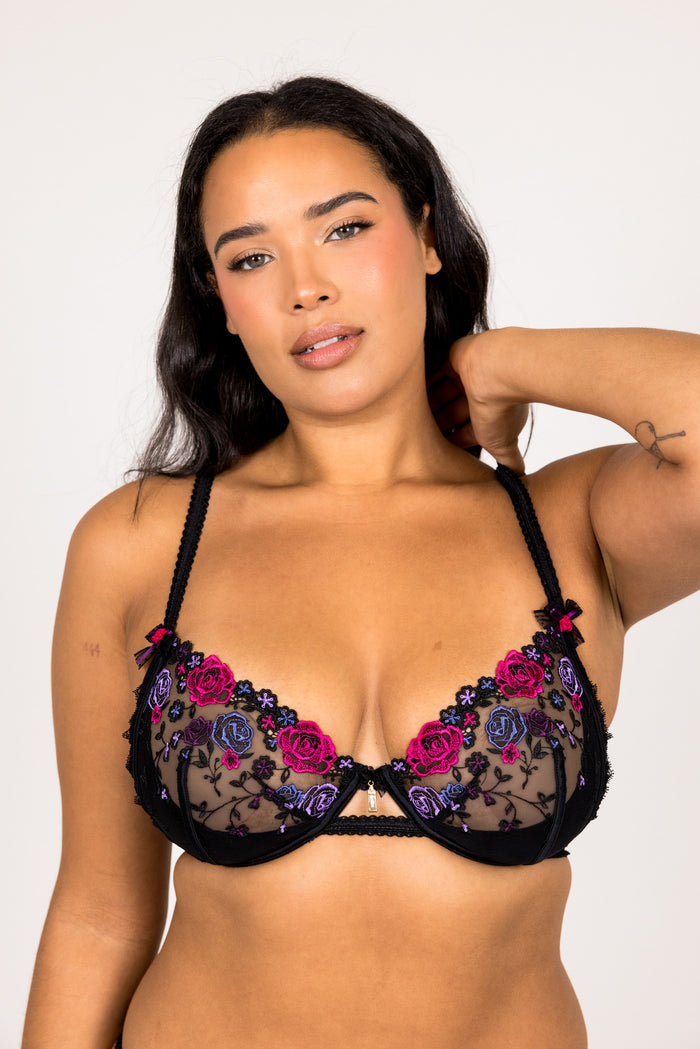 LILUNDERWEAR Violette Balconnet Noir - balconnet détail