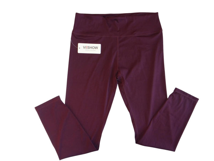VISHOW Women's Burgundy Leggings   XL0