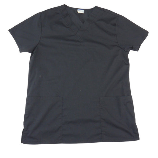 Vital Threads Womens Black V Neck Scrub Top Short Sleeve VT501C Size Medium0