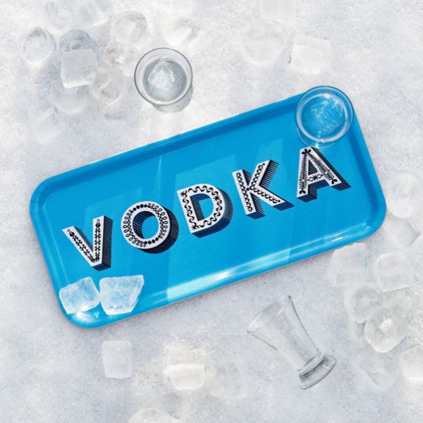 VODKA BLUE TRAY 32X15CM
