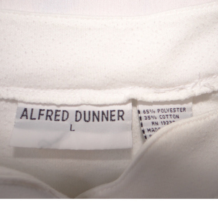 VTG Alfred Dunner Women White Floral Embroidered Button Front Short Sleeve Top L1