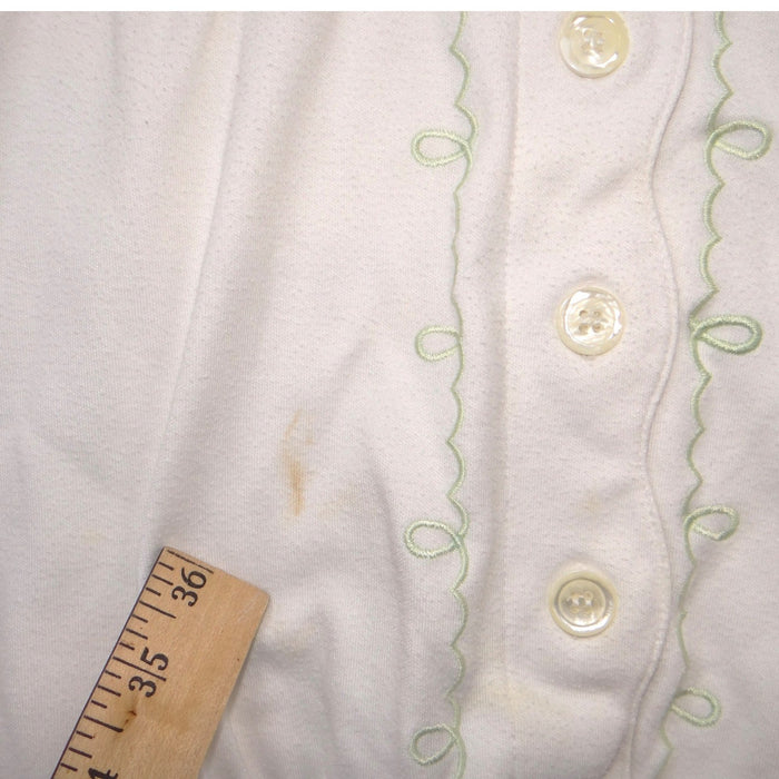VTG Alfred Dunner Women White Floral Embroidered Button Front Short Sleeve Top L3