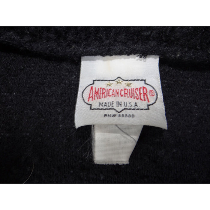 Vtg American Cruiser Womens Black Boucle Sherpa Longline Duster Cardigan Jacket2
