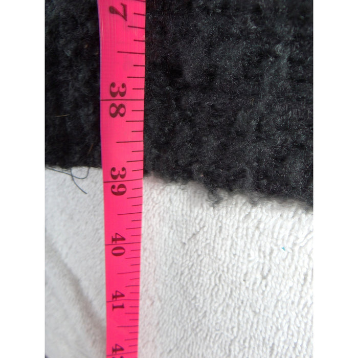 Vtg American Cruiser Womens Black Boucle Sherpa Longline Duster Cardigan Jacket3