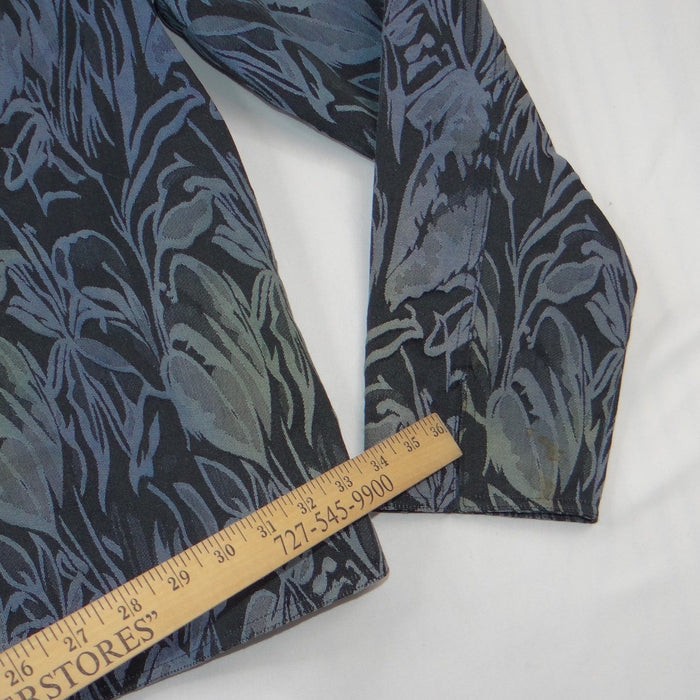 VTG Coldwater Creek Womens Blue Botanical Jacquard Mandarin Collar Jacket Size M4