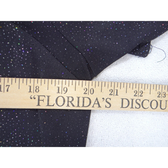 VTG Delta Burke Collection Womens 1X Black Holographic Glitter Maxi Dress3