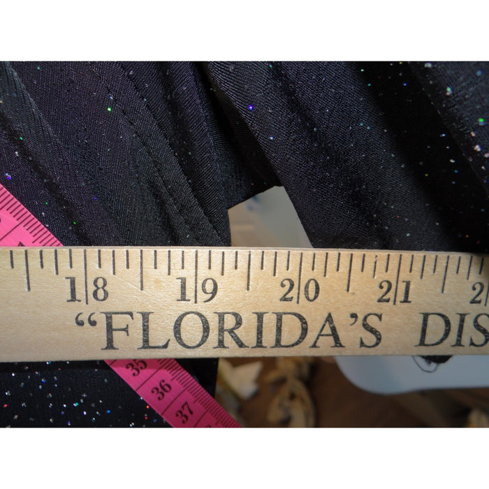 VTG Delta Burke Collection Womens 1X Black Holographic Glitter Maxi Dress4