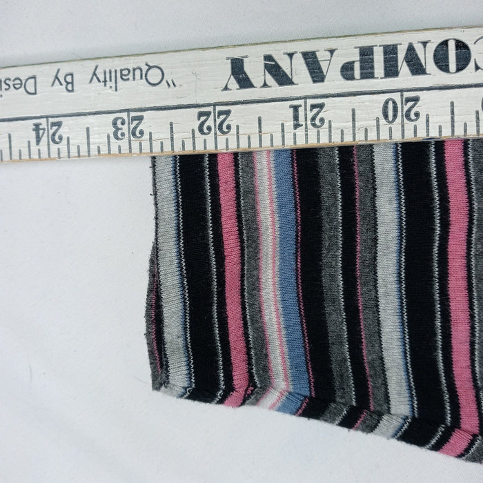 VTG Erika Striped Lace Up Collar Long Sleeve Womens Sz L Pink Black Gray Blue6