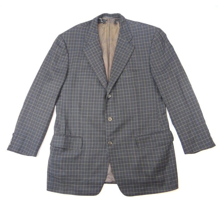 VTG Ermenegildo Zegna High Performance Blazer Men Dark Grey Plaid Wool Blend XL0