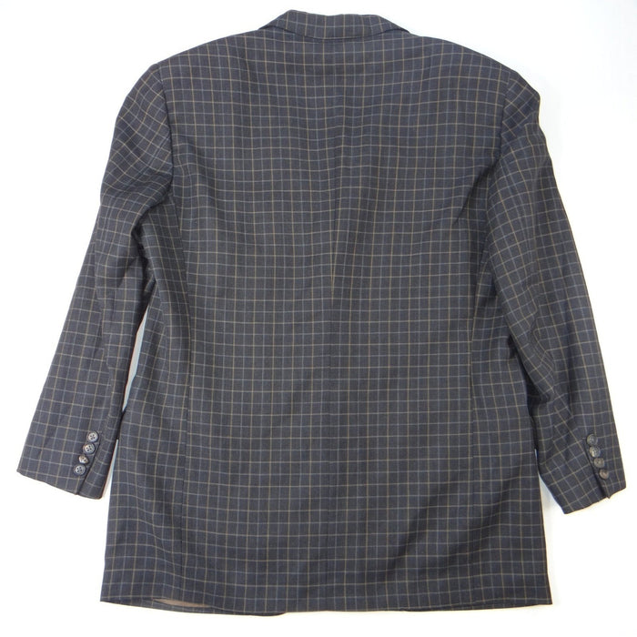 VTG Ermenegildo Zegna High Performance Blazer Men Dark Grey Plaid Wool Blend XL1