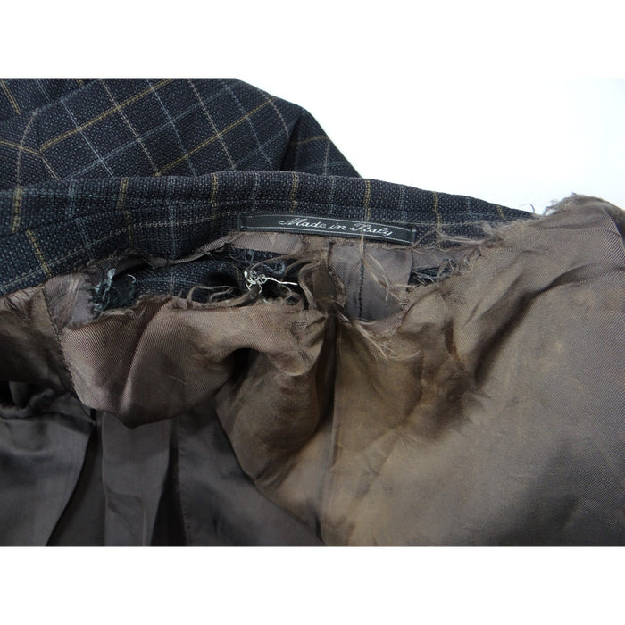 VTG Ermenegildo Zegna High Performance Blazer Men Dark Grey Plaid Wool Blend XL5