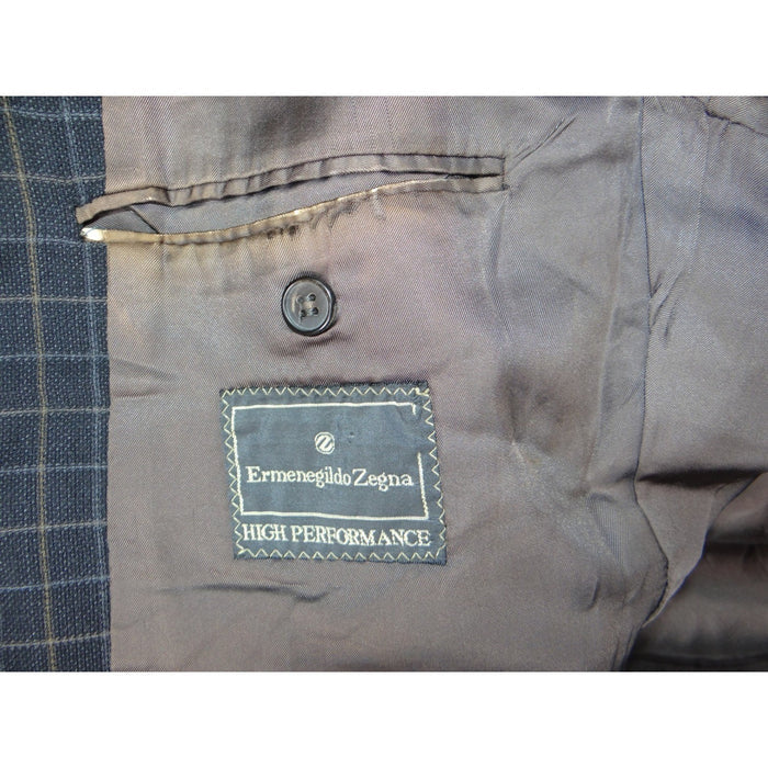 VTG Ermenegildo Zegna High Performance Blazer Men Dark Grey Plaid Wool Blend XL6