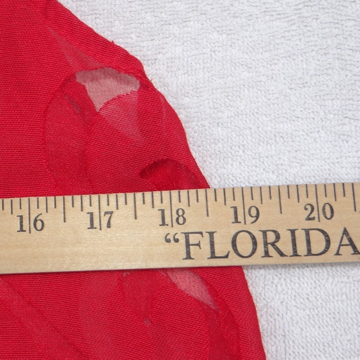 VTG Mirror Image Red Floral Burnout Sleeveless Tunic Sharkbite Hem Top Women M3
