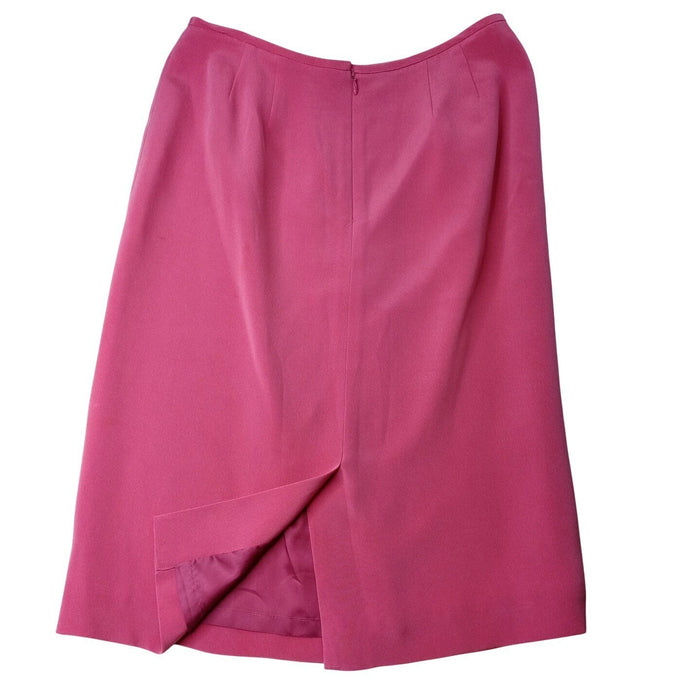 VTG Preston & York Silk Pink Blazer Skirt Suit Womens 12 Short Sleeve Tailored5