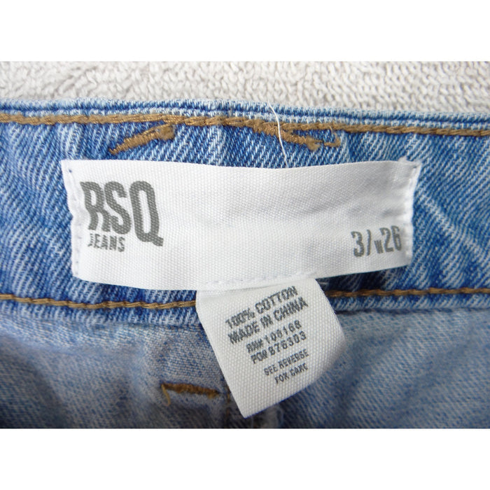 Vtg RSQ Jeans Women Light Wash Pleated High Rise Tapered Leg Denim Pants 3/262