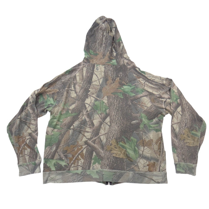 VTG Walls Realtree Hardwoods Camo Full Zip Hoodie Mens Brown Green Camouflage2